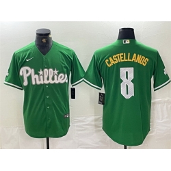 Men Philadelphia Phillies 8 Nick Castellanos Green 2024 City Connect Stitched Jersey