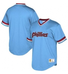 Men Philadelphia Phillies Blank Throwback Jersey Light Blue