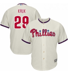 Youth Majestic Philadelphia Phillies 29 John Kruk Replica Cream Alternate Cool Base MLB Jersey