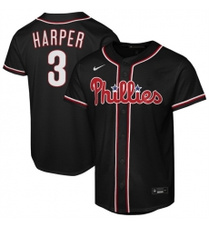Youth Philadelphia Phillies 3 Bryce Harper Fashion Black Out Stitched Baseball Jersey Youth Philadelphia Phillies 3 Bryce Harper Fashion Black Out Stitched Baseball Jersey