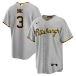 Men Pittsburgh Pirates Ji Hwan Bae #3 Nike Gray Stitched MLB Cool Base Jersey