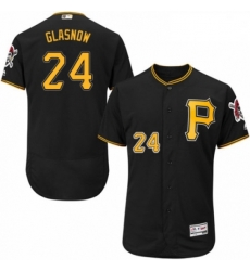 Mens Majestic Pittsburgh Pirates 24 Tyler Glasnow Black Alternate Flex Base Authentic Collection MLB Jersey