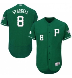 Mens Majestic Pittsburgh Pirates 8 Willie Stargell Green Celtic Flexbase Authentic Collection MLB Jersey