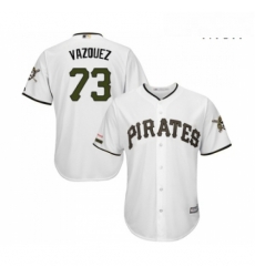 Mens Pittsburgh Pirates 73 Felipe Vazquez Replica White Alternate Cool Base Baseball Jersey 