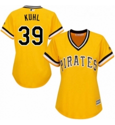 Womens Majestic Pittsburgh Pirates 39 Chad Kuhl Authentic Gold Alternate Cool Base MLB Jersey 