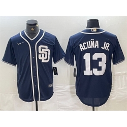 Men San Diego Padres 13 Manny Machado Navy Cool Base Stitched Baseball Jersey