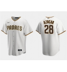 Men San Diego Padres 28 Jos E9 Azocar White Cool Base Stitched Jersey