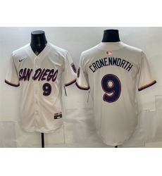Men San Diego Padres 9 Jake Cronenworth Cream 2026 City Connect Stadium Stitched Baseball Jersey Men San Diego Padres 9 Jake Cronenworth Cream 2026 City Connect Stadium Stitched Baseball Jersey