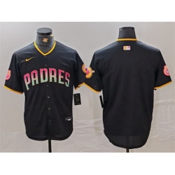 Men San Diego Padres Blank Black Cool Base Stitched Baseball Jersey