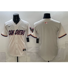 Men San Diego Padres Blank Cream 2026 City Connect Stadium Stitched Baseball Jersey