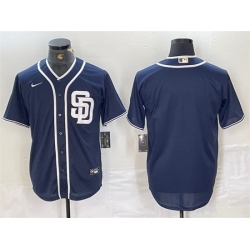 Men San Diego Padres Blank Navy Cool Base Stitched Baseball Jersey