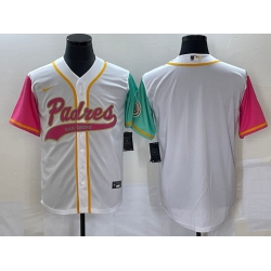 Men San Diego Padres Blank White City Connect Cool Base Stitched Baseball Jersey