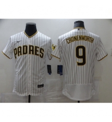 Women Nike San Diego Padres 9 Jake Cronenworth White Brown 2021 Road Player Jersey