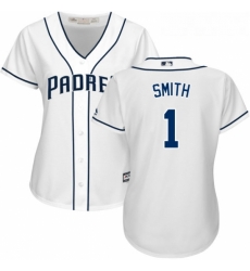 Womens Majestic San Diego Padres 1 Ozzie Smith Authentic White Home Cool Base MLB Jersey