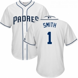 Youth Majestic San Diego Padres 1 Ozzie Smith Replica White Home Cool Base MLB Jersey