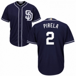 Youth Majestic San Diego Padres 2 Jose Pirela Authentic Navy Blue Alternate 1 Cool Base MLB Jersey 