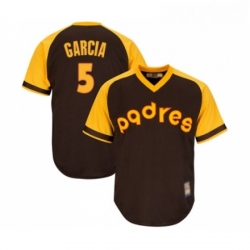 Youth San Diego Padres 5 Greg Garcia Replica Brown Alternate Cooperstown Cool Base Baseball Jersey 