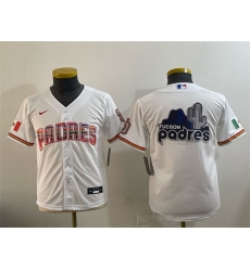 Youth San Diego Padres Team Big Logo White Mexico Cool Base Stitched Baseball Jersey Youth San Diego Padres Team Big Logo White Mexico Cool Base Stitched Baseball Jersey
