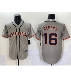Men San Francisco Giants 16 Rafael Devers Grey Cool Base Stitched Baseball Jersey Men San Francisco Giants 16 Rafael Devers Grey Cool Base Stitched Baseball Jersey