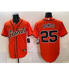 Men San Francisco Giants 25 Barry Bonds Orange Cool Base Stitched Baseball Jersey Men San Francisco Giants 25 Barry Bonds Orange Cool Base Stitched Baseball Jersey
