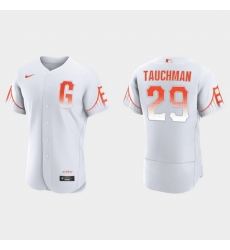 Men San Francisco Giants 29 Mike Tauchman Men 2021 City Connect Authentic White Jersey