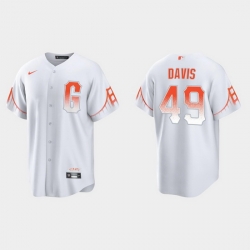 Men San Francisco Giants 49 Jaylin Davis Men 2021 City Connect White Fan Version Jersey