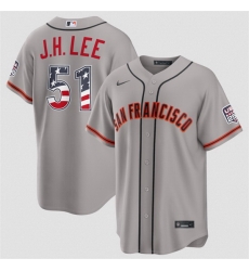 Men San Francisco Giants 51 Jung Hoo Lee Grey 2026 USA 250 Fourth of July Stitched Baseball Jersey Men San Francisco Giants 51 Jung Hoo Lee Grey 2026 USA 250 Fourth of July Stitched Baseball Jersey