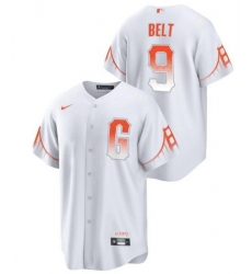 Men San Francisco Giants 9 Brandon Belt White City Connect Cool Base Stitched Jersey