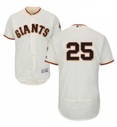 Mens Majestic San Francisco Giants 25 Barry Bonds Cream Home Flex Base Authentic Collection MLB Jersey