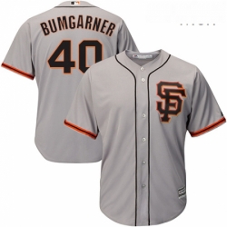 Mens Majestic San Francisco Giants 40 Madison Bumgarner Replica Grey Road 2 Cool Base MLB Jersey