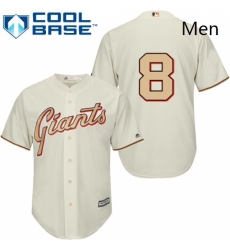 Mens Majestic San Francisco Giants 8 Hunter Pence Authentic Cream Commemorative Cool Base MLB Jersey