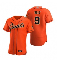 Men's San Francisco Giants #9 Brandon Belt Orange Alternate Jersey