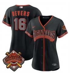 Women San Francisco Giants  16 Rafael Devers Black 2026 Alternate Stadium Stitched Baseball Jersey  