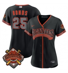 Women San Francisco Giants 25 Barry Bonds Black 2026 Alternate Stadium Stitched Baseball Jersey Women San Francisco Giants 25 Barry Bonds Black 2026 Alternate Stadium Stitched Baseball Jersey