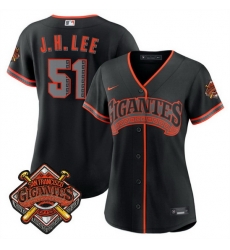Women San Francisco Giants 51 Jung Hoo Lee Black 2026 Alternate Stadium Stitched Baseball Jersey Women San Francisco Giants 51 Jung Hoo Lee Black 2026 Alternate Stadium Stitched Baseball Jersey