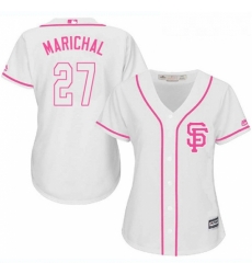 Womens Majestic San Francisco Giants 27 Juan Marichal Replica White Fashion Cool Base MLB Jersey