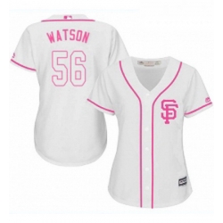 Womens Majestic San Francisco Giants 56 Tony Watson Replica White Fashion Cool Base MLB Jersey 