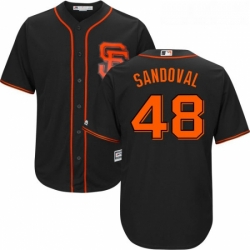 Youth Majestic San Francisco Giants 48 Pablo Sandoval Authentic Black Alternate Cool Base MLB Jersey 