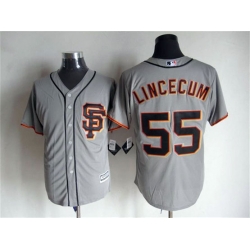 Youth San Francisco Giants Tim Lincecum 55 Gray Stitched Cool Base MLB Jersey