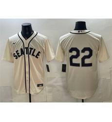 Men Seattle Mariners 22 Bryan Woo Cream Alternate Stitched Baseball Jersey Men Seattle Mariners 22 Bryan Woo Cream Alternate Stitched Baseball Jersey