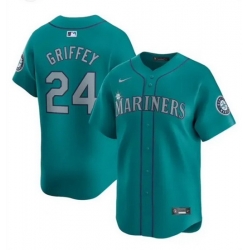 Men Seattle Mariners  24 Ken Griffey Jr  Aqua Alternate Limited Stitched jersey