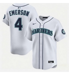 Men Seattle Mariners 4 Colt Emerson White Cool Base Stitched Baseball Jersey Men Seattle Mariners 4 Colt Emerson White Cool Base Stitched Baseball Jersey