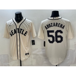 Men Seattle Mariners  56 Randy Arozarena Cream With Name Alternate Stitched Baseball Jersey