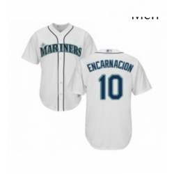 Mens Seattle Mariners 10 Edwin Encarnacion Replica White Home Cool Base Baseball Jersey 