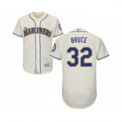 Mens Seattle Mariners 32 Jay Bruce Cream Alternate Flex Base Authentic Collection Baseball Jersey