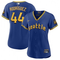 Women Seattle Mariners 44 Julio Rodriguez Royal 2023 City Connect Stitched Baseball Jersey