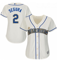 Womens Majestic Seattle Mariners 2 Jean Segura Replica Cream Alternate Cool Base MLB Jersey