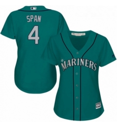 Womens Majestic Seattle Mariners 4 Denard Span Authentic Teal Green Alternate Cool Base MLB Jersey 