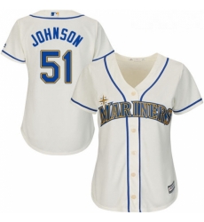 Womens Majestic Seattle Mariners 51 Randy Johnson Authentic Cream Alternate Cool Base MLB Jersey