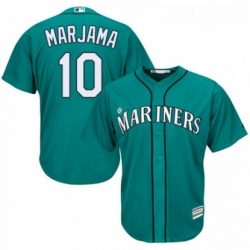 Youth Majestic Seattle Mariners 10 Mike Marjama Authentic Teal Green Alternate Cool Base MLB Jersey 